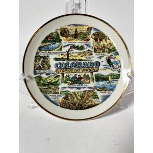 Souvenir Colorado Top Of The Nation State Plate  6" Multi   Ceramic